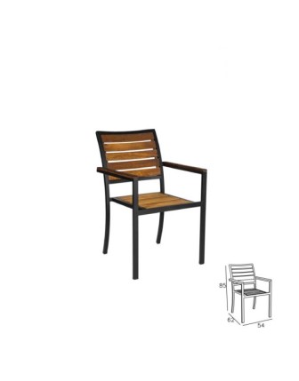 Dış ve İç Mekan Uyumlu İreco Ahşap Sandalye Costa DMMS44