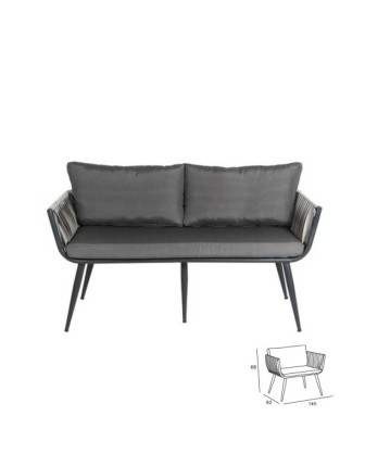 Dış ve İç Mekan Uyumlu Venedik İkili Koltuk DMMS48